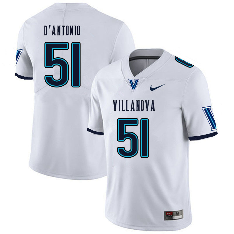 Men #51 Joey D'Antonio Villanova Wildcats College Football Jerseys Sale-White